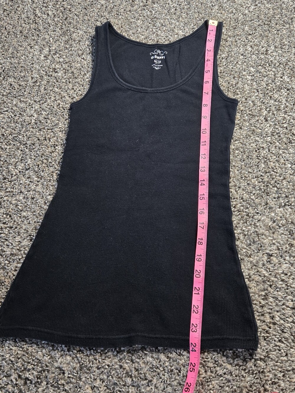 Y2K Vintage Classic Old Navy 100% Cotton Black Ribbed Tank Top Medium - Picture 9 of 9